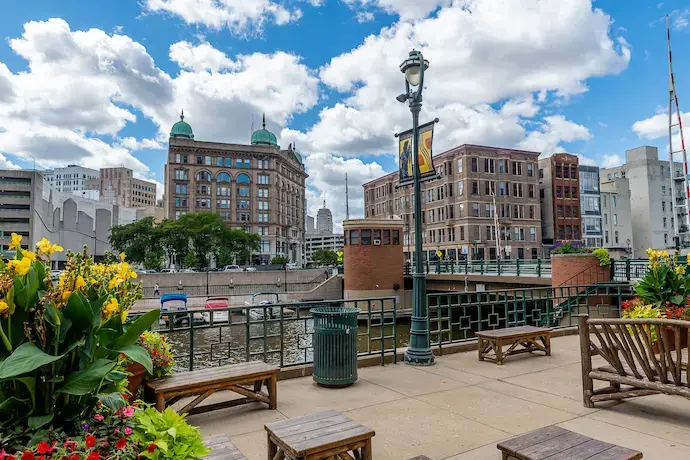 The Riverwalk in Milwaukee, Wisconsin